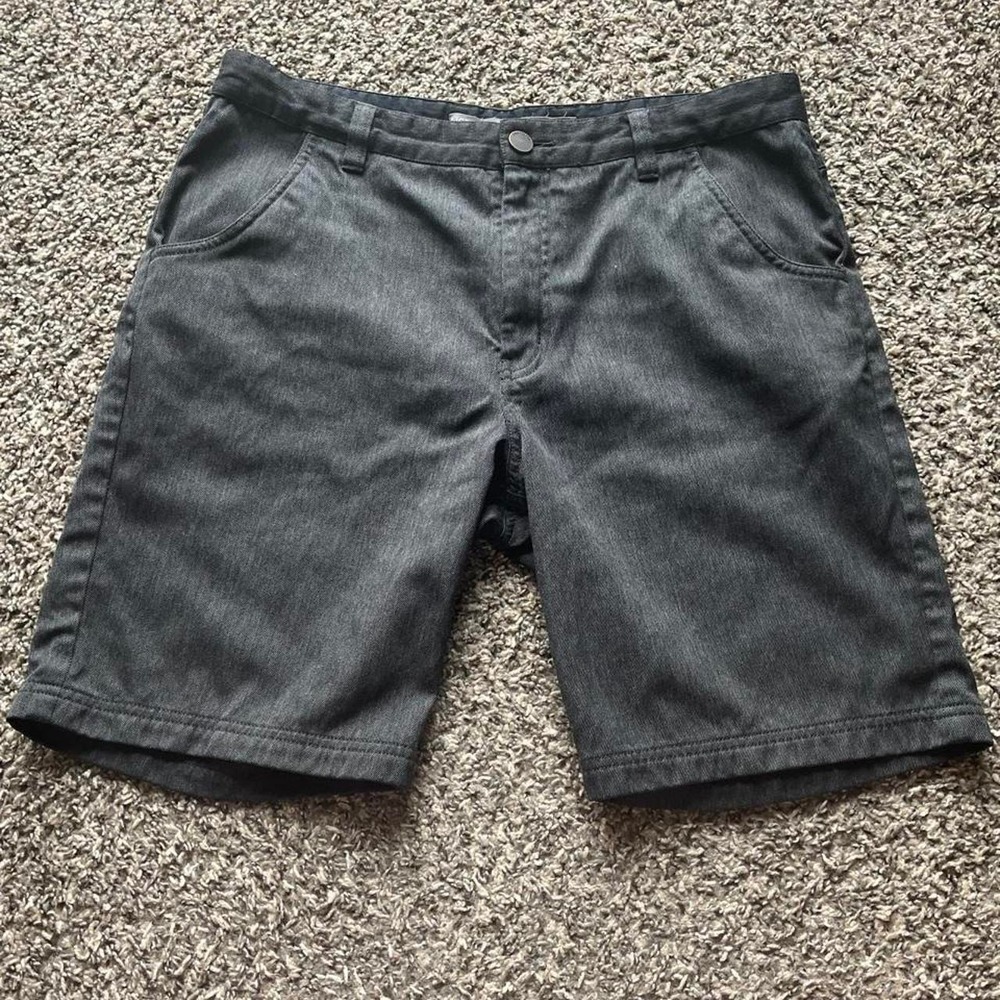 Icebreaker Mens Merino Wool Cotton Hiking Shorts Black Grey Size 34